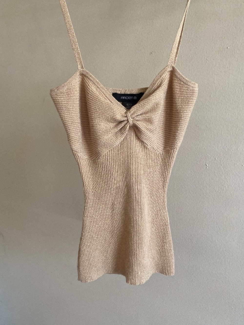 🪞 NWT arden b sparkle knit casual tank sand nude - Picture 2 of 4
